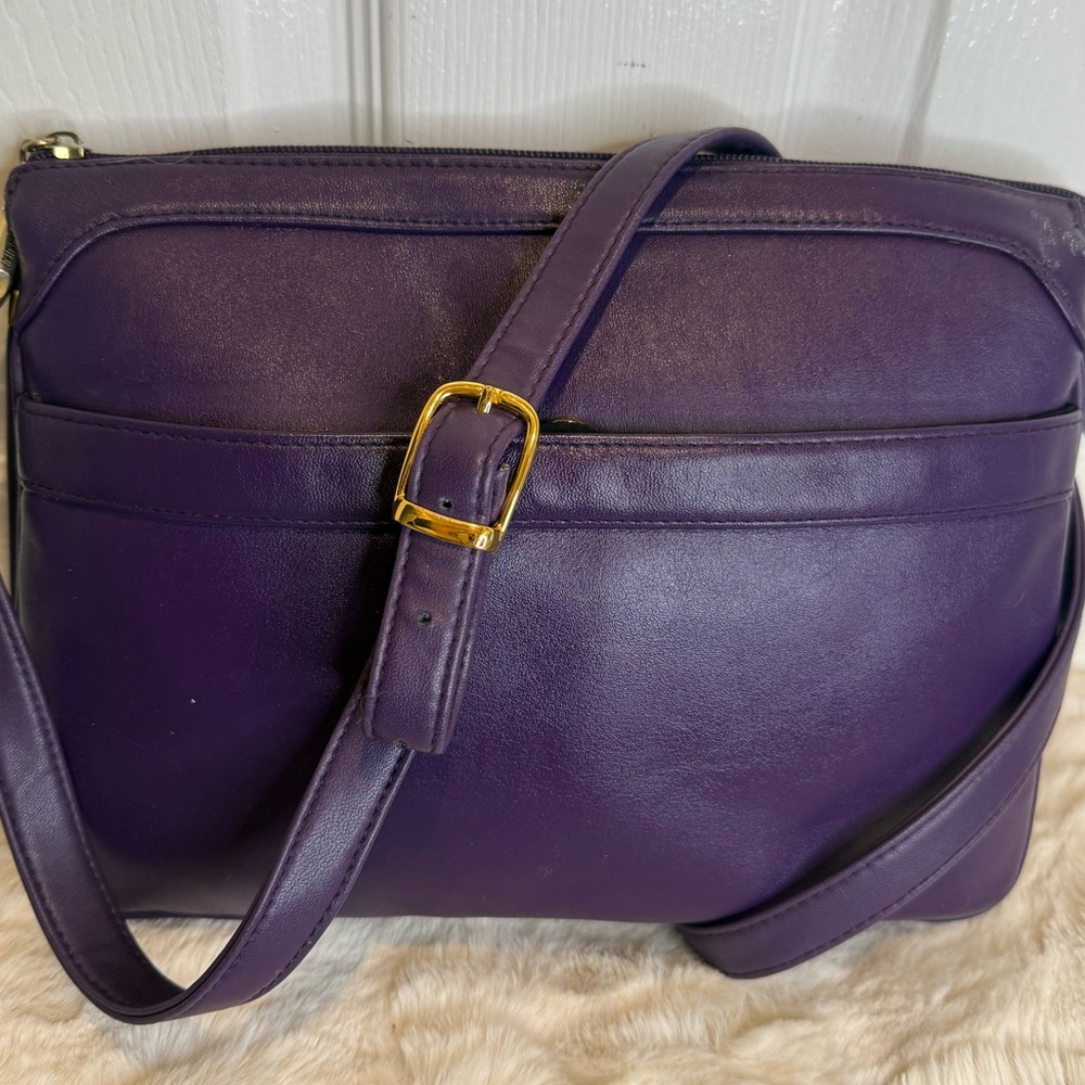 GIANNI BERNINI PURPLE SHOULDER CROSSBODY BAG
